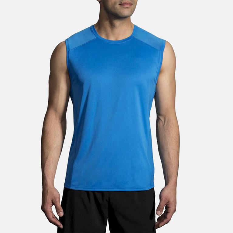 Brooks Men's Stealthless Running Tank Top - Blue (NZXU42306)